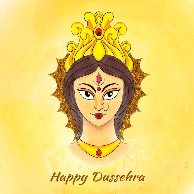 Concept De Dussehra Dessiné à La Main