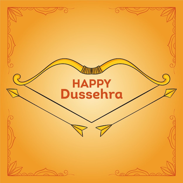 Concept De Dussehra Dessiné à La Main