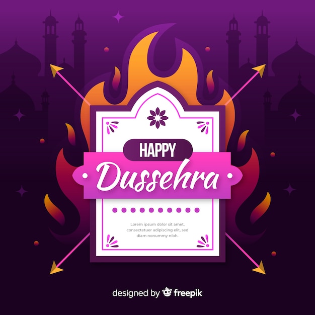 Vecteur gratuit concept de dussehra heureux sur le feu