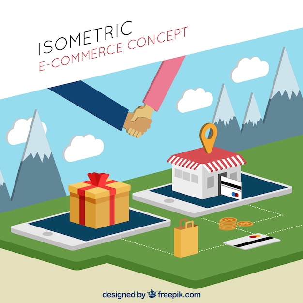 Concept D'e-commerce Isométrique