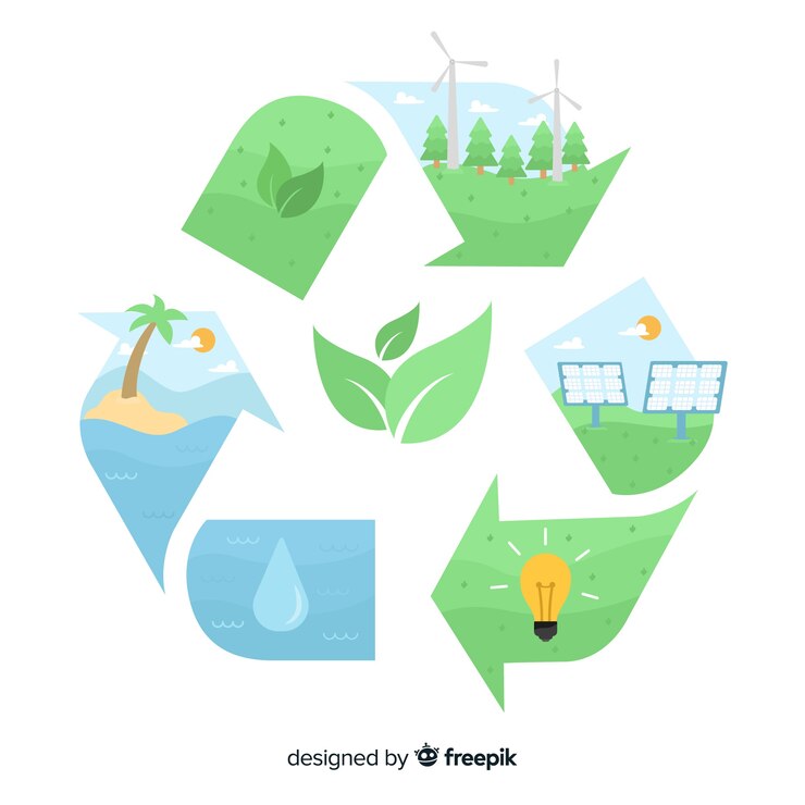 Vecteur gratuit concept d&#39;écologie design plat avec des éléments naturels