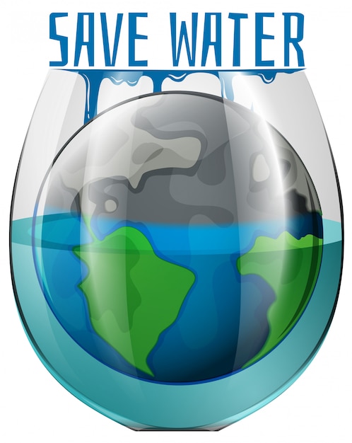 Vecteur gratuit un concept d'économie d'eau
