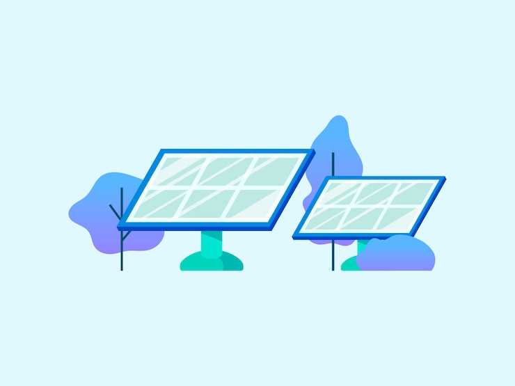 Vecteur gratuit concept d&#39;économie d&#39;énergie avec panneaux solaires