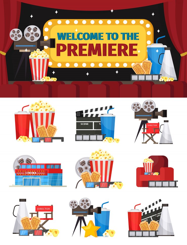 Vecteur gratuit concept d'éléments cinématographiques