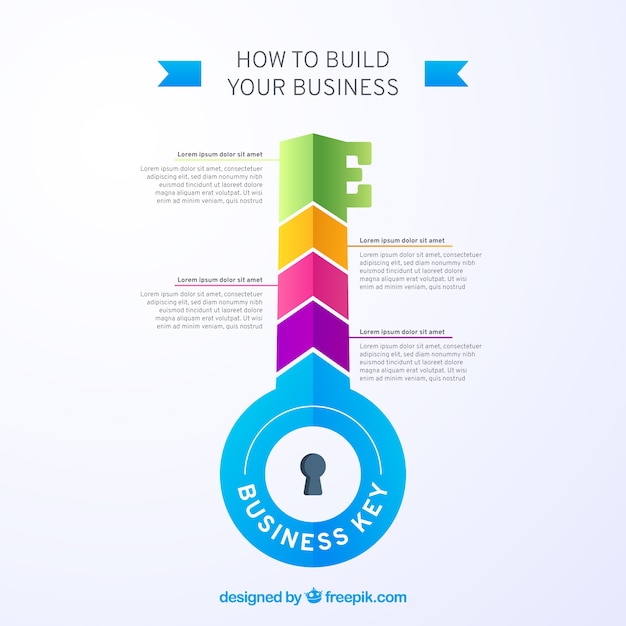 Concept D'entreprise Clé Avec Un Design Infographique