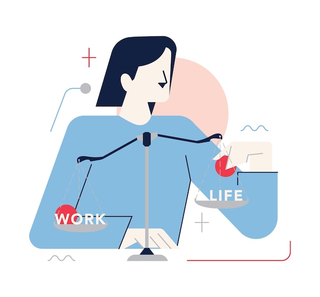 Concept d'équilibre travail-vie personnelle. carrière et vie personnelle sur une balance