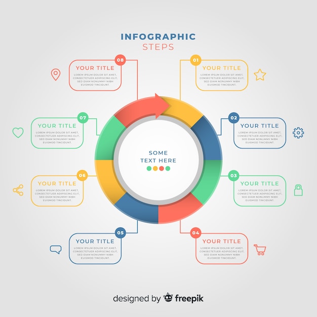 Concept D'étapes D'infographie Dans Un Style Plat