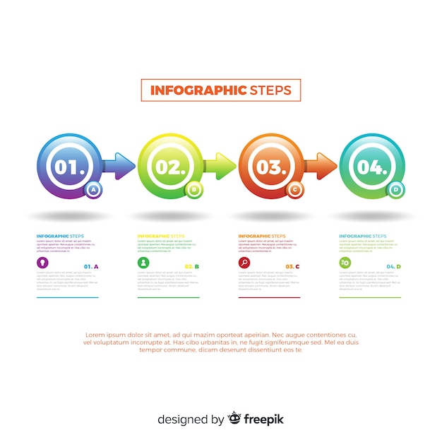 Vecteur gratuit concept d'étapes infographie dégradé moderne