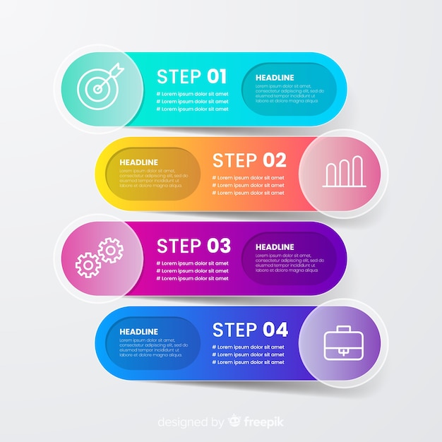 Concept D'étapes Infographiques Coloré