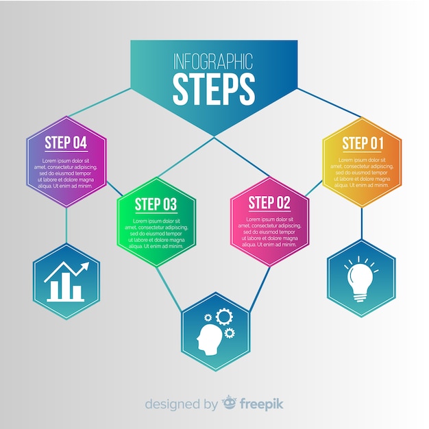 Concept étapes Infographiques Avec Effet Dégradé