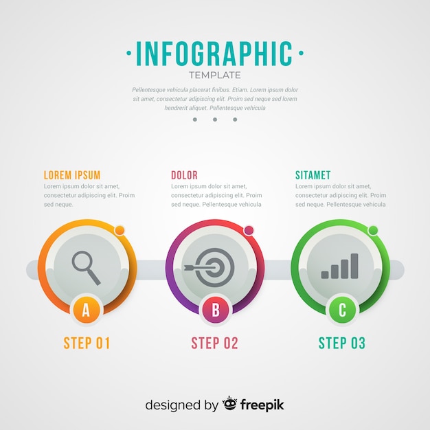 Concept étapes Infographiques Avec Effet Dégradé