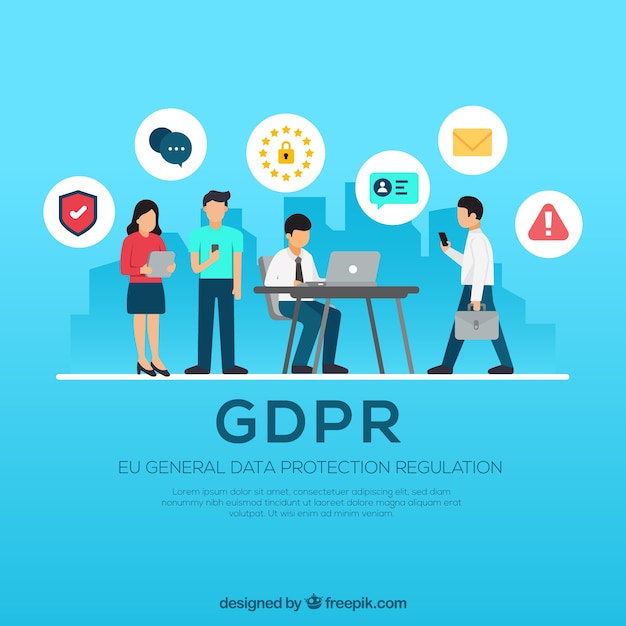 Vecteur gratuit concept européen gdpr avec un design plat