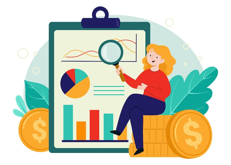 Vecteur gratuit concept d'évaluation de crédit design plat dessiné à la main