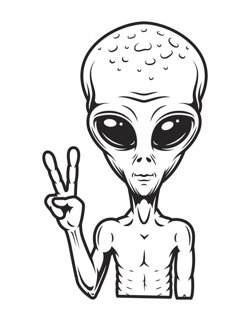 Alien Et Ufo Fond De Nuit Vecteur Premium