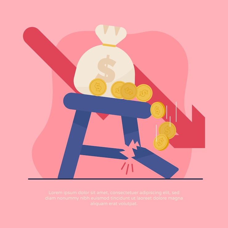 Vecteur gratuit concept de faillite design plat