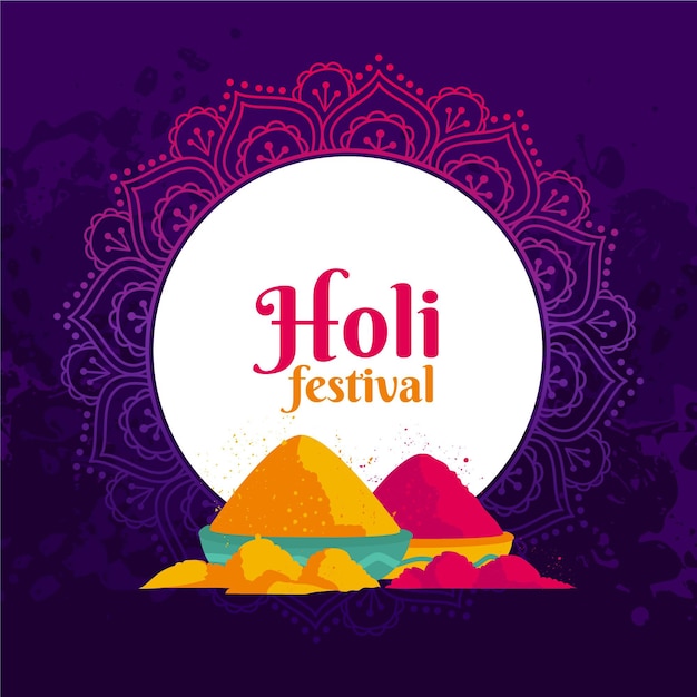 Concept De Festival Holi Design Plat