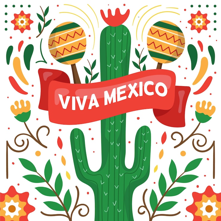 Vecteur gratuit concept de fête de l'indépendance mexicaine dessiné à la main