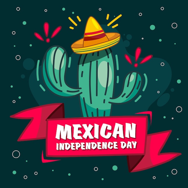 Vecteur gratuit concept de fête de l'indépendance mexicaine dessiné à la main