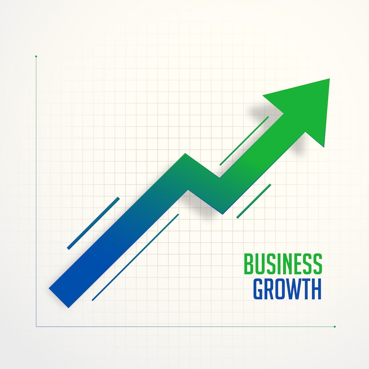 Vecteur gratuit concept de flèche graphique étapes de croissance des entreprises