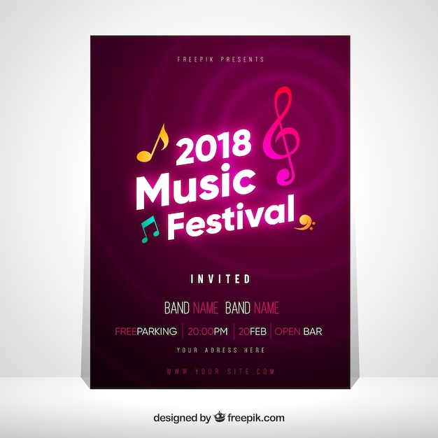 Concept De Flyer Brillant Pour La Fête De La Musique