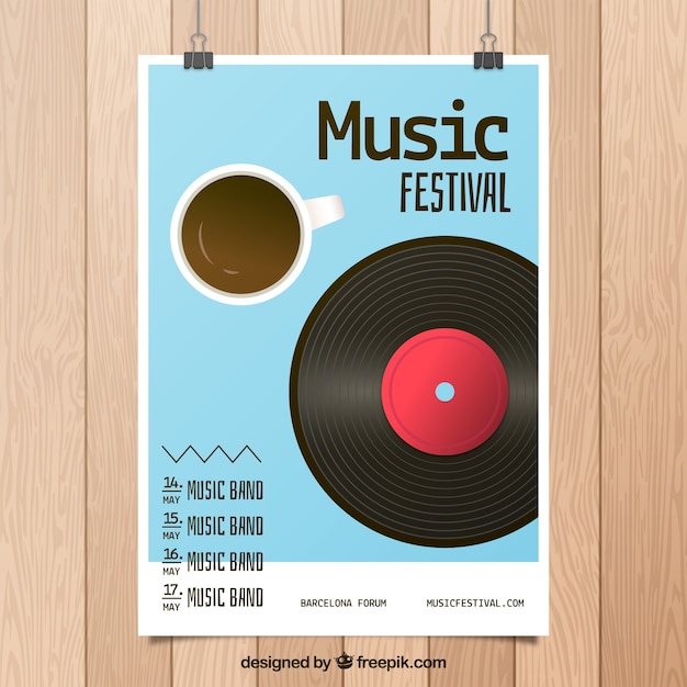 Concept De Flyer Plat Pour Festival De Musique