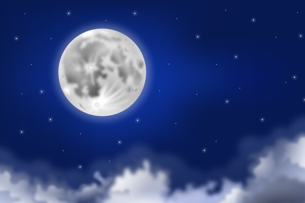Concept de fond de ciel de pleine lune réaliste