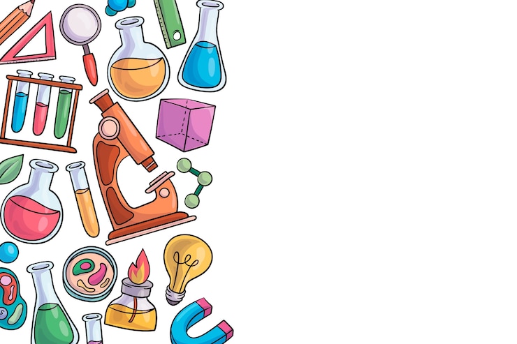 Vecteur gratuit concept de fond d'éducation scientifique coloré