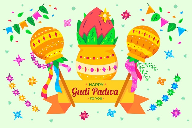 Concept De Fond Gudi Padwa