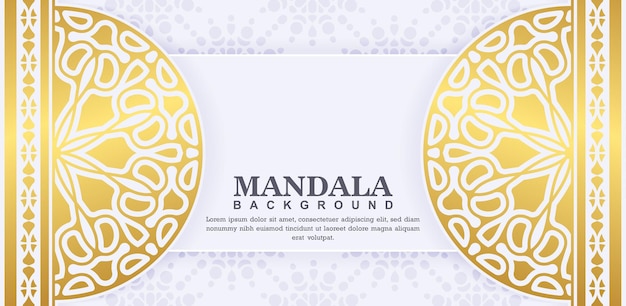 Concept De Fond De Luxe Mandala Blanc Vecteur Premium