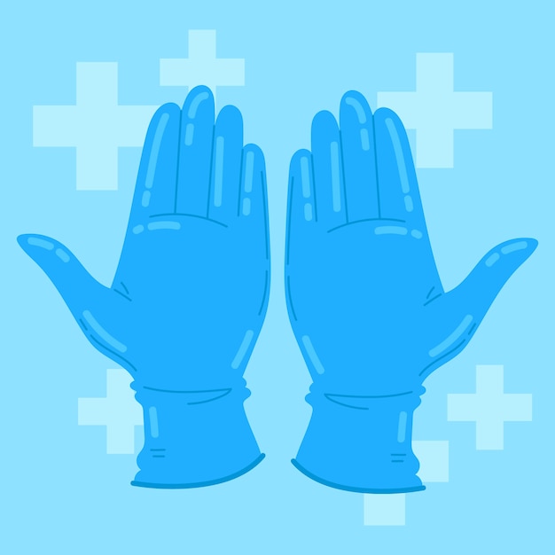 Vecteur gratuit concept de gants de protection