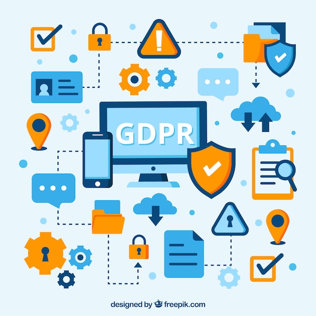 Vecteur gratuit concept de gdpr avec un design plat