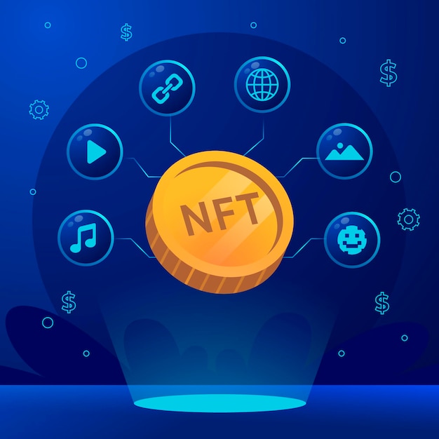 Concept de gradient nft illustré