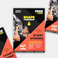 Vecteur gratuit concept de gym brochure sport