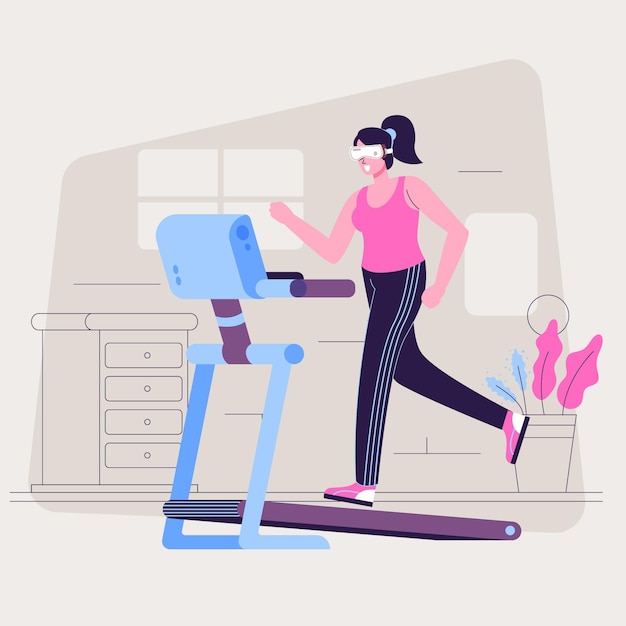 Vecteur gratuit concept de gym virtuelle