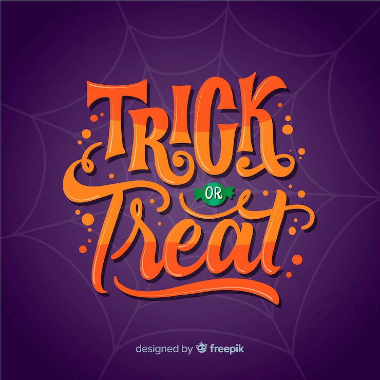 Vecteur gratuit concept d'halloween avec lettrage de fond