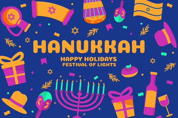 Vecteur gratuit concept de hanukkah dessiné à la main