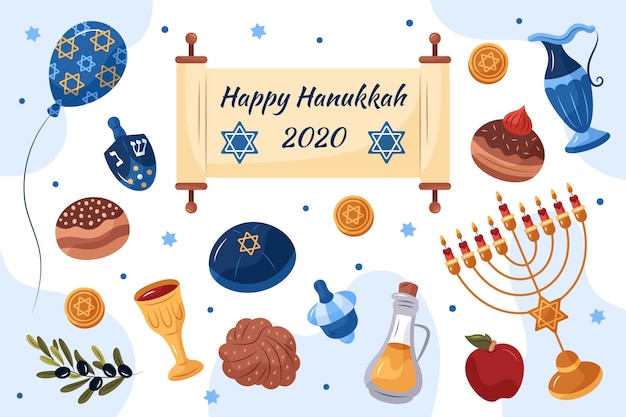 Concept de hanukkah dessiné à la main