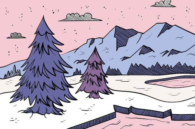 Vecteur gratuit concept d'hiver dessiné à la main