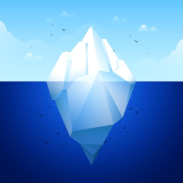 Concept d'iceberg design plat