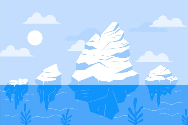 Vecteur gratuit concept d'illustration de collection iceberg