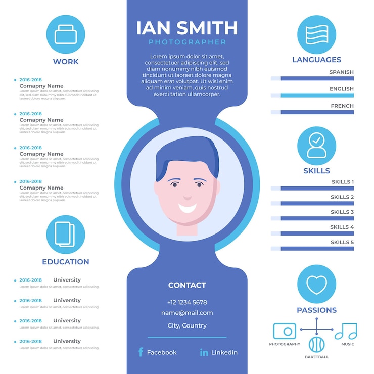 Vecteur gratuit concept d'illustration cv en ligne