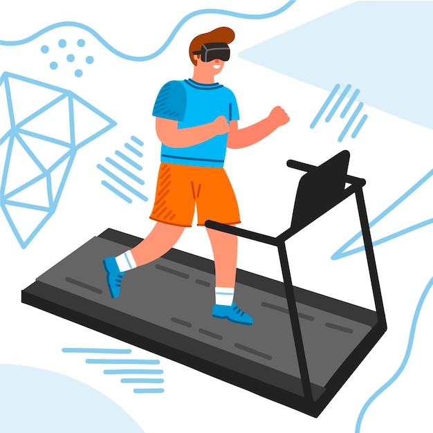 Vecteur gratuit concept d'illustration de gym virtuelle