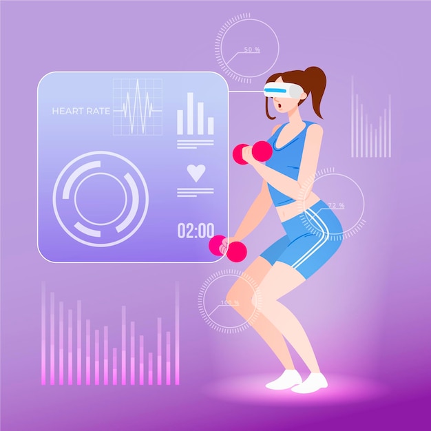 Vecteur gratuit concept d'illustration de gym virtuelle