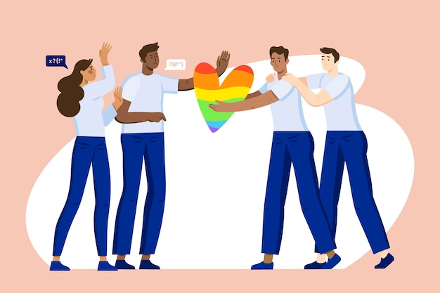 Vecteur gratuit concept d'illustration de l'homophobie