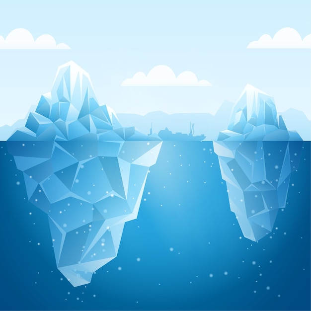 Vecteur gratuit concept d'illustration iceberg
