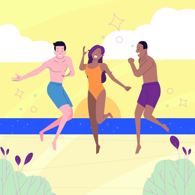 Vecteur gratuit concept d'illustration de personnes de plage