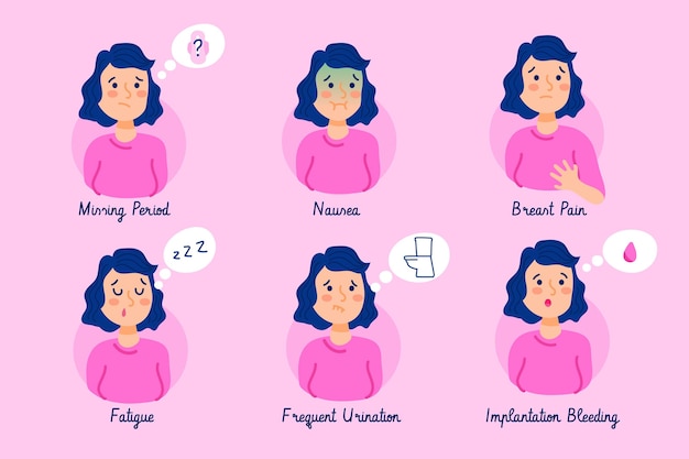 Vecteur gratuit concept d'illustration de symptômes de grossesse