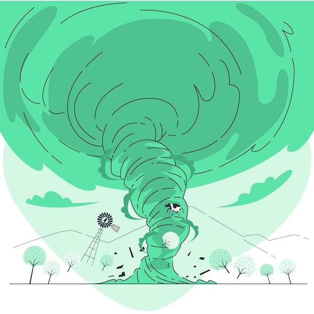 Vecteur gratuit le concept de l'illustration de la tornade