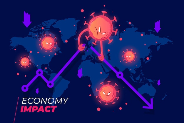 Vecteur gratuit concept d'impact économique du coronavirus