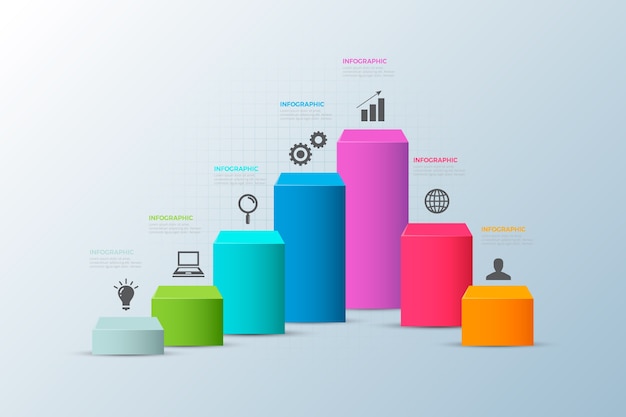 Concept d'infographie de barres 3D